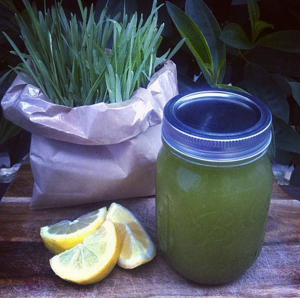 Wheatgrass and lemon juice